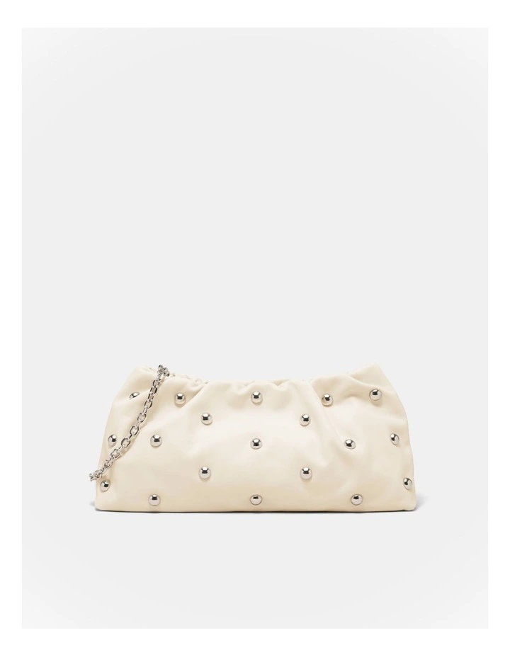 The Stud Clutch Bag Bags Leather in Off White image 1