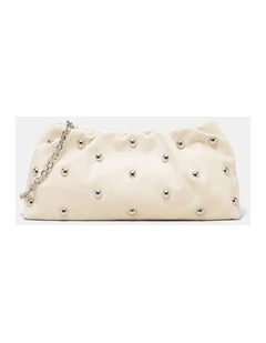 The Stud Clutch Bag Bags Leather  in Off White