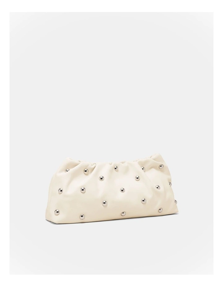 The Stud Clutch Bag Bags Leather in Off White image 2