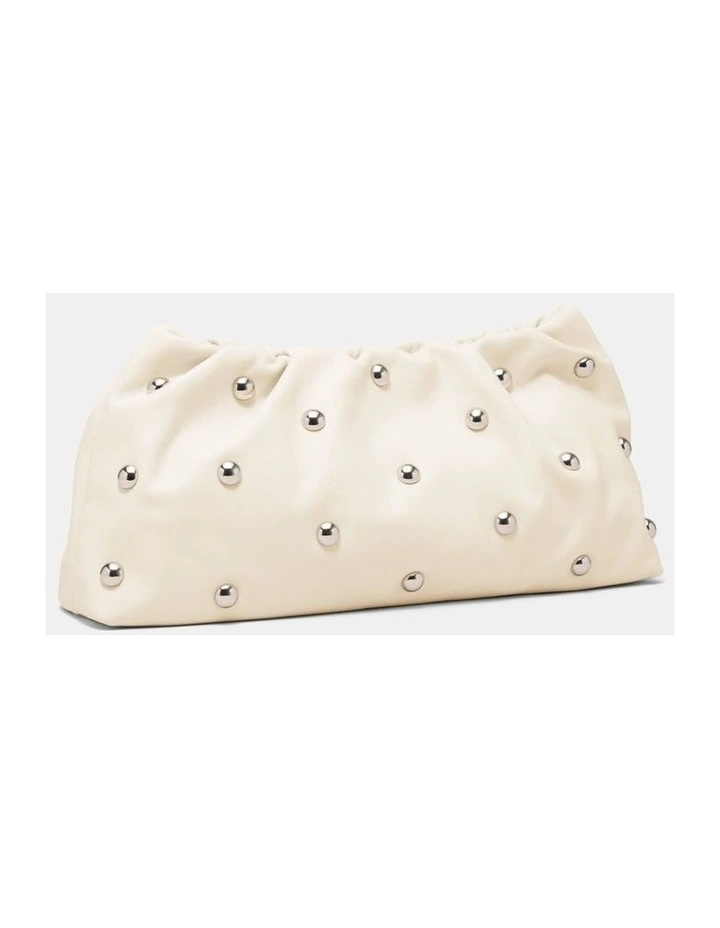 The Stud Clutch Bag Bags Leather in Off White image 3