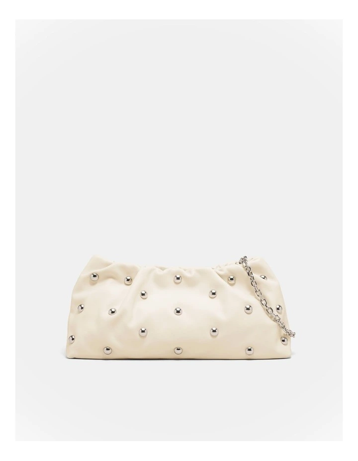 The Stud Clutch Bag Bags Leather in Off White image 4