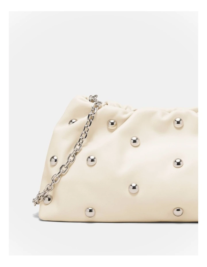 The Stud Clutch Bag Bags Leather in Off White image 5