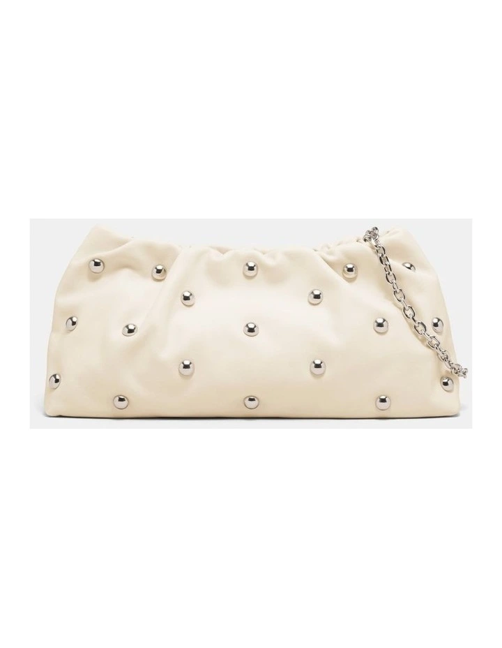The Stud Clutch Bag Bags Leather in Off White image 5