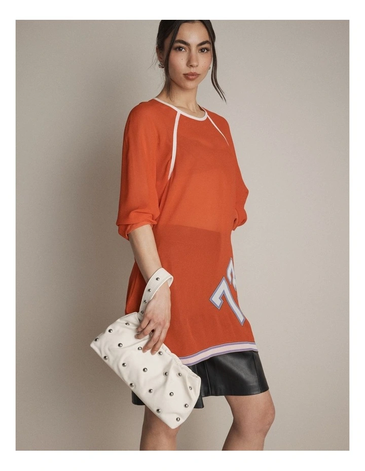 The Stud Clutch Bag Bags Leather in Off White image 7