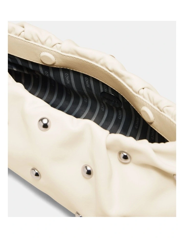 The Stud Clutch Bag Bags Leather in Off White image 7
