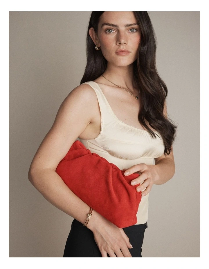 The Clutch Bag Bags Leather in Red image 2