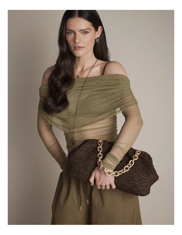 The Liv Clutch Bag Bags Non Leather in Chocolate image 3