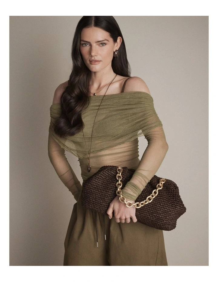 The Liv Clutch Bag Bags Non Leather in Chocolate image 4