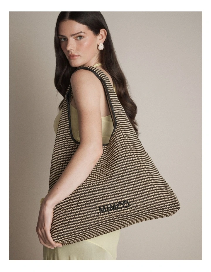 Sonny Textured Hobo Bag Bags Non Leather  in Black Natural image 3