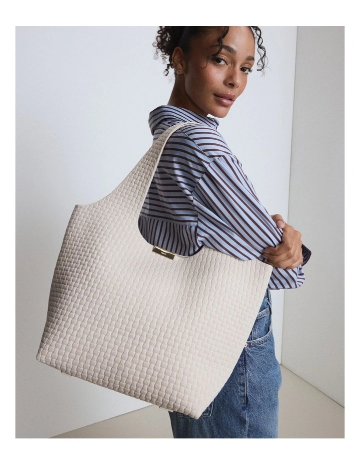 Amelie Basket Tote Bag Bags Non Leather in Off White image 4