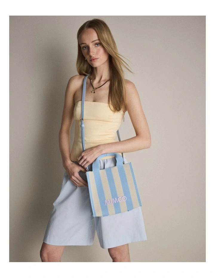 Blondie Small Crossbody Tote Bag Bags Non Leather in Light Blue Multi image 2