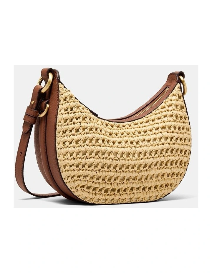 Luna Mini Crescent Bag Bags Leather in Natural image 3