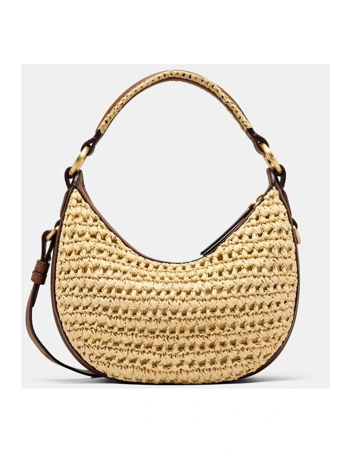 Luna Mini Crescent Bag Bags Leather in Natural image 4