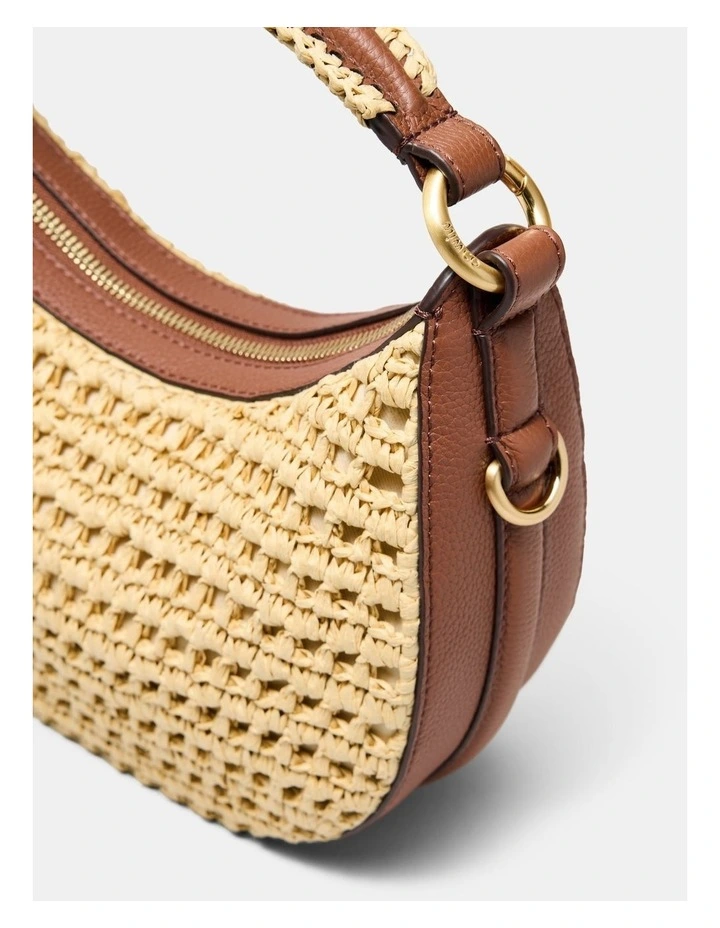 Luna Mini Crescent Bag Bags Leather in Natural image 5