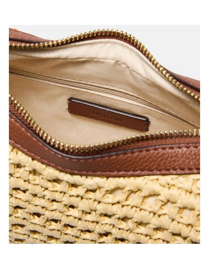 Luna Mini Crescent Bag Bags Leather in Natural image 6