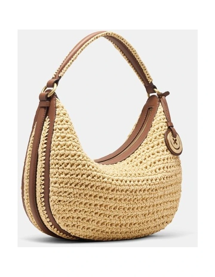 Luna Crescent Bag Bags Leather in Natural image 3