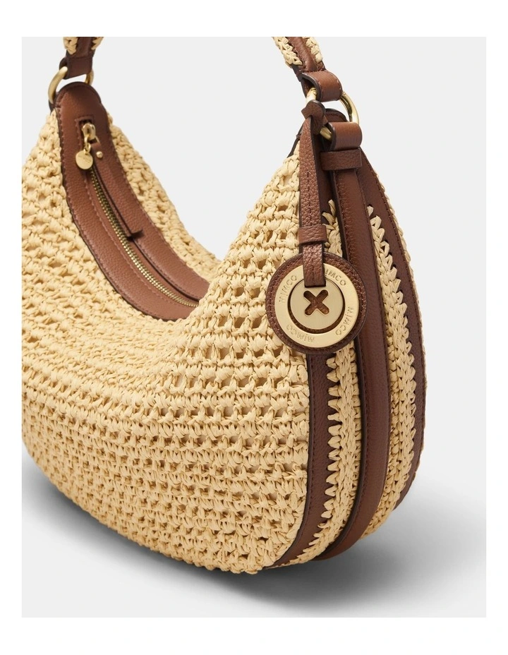 Luna Crescent Bag Bags Leather in Natural image 5