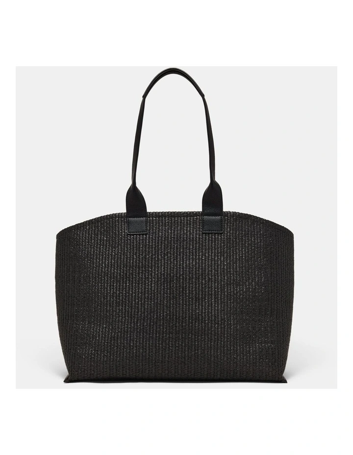 Patch Textured Tote Bag Bags Non Leather in Black image 3