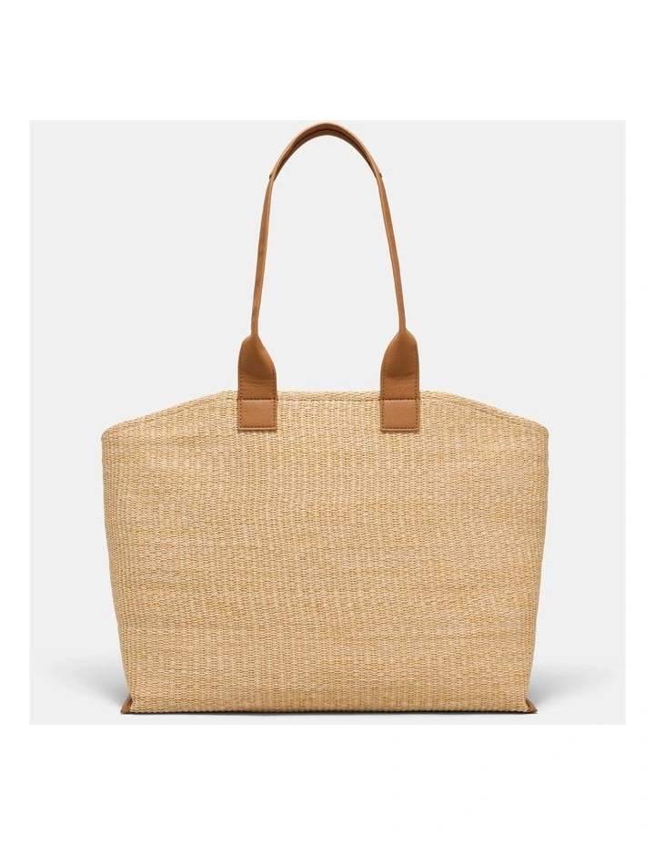 Patch Textured Tote Bag Bags Non Leather in Natural image 5
