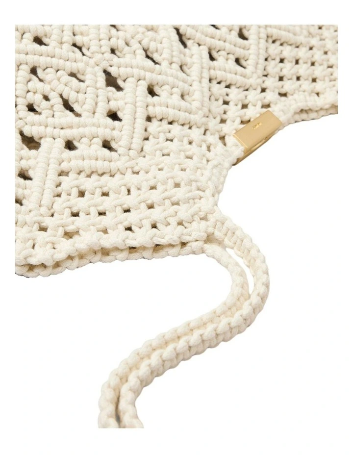 Delta Macrame Tote Bag Bags Non Leather in Natural image 6
