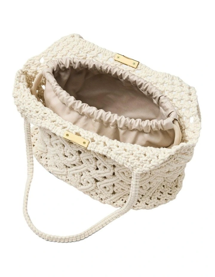 Delta Macrame Tote Bag Bags Non Leather in Natural image 7