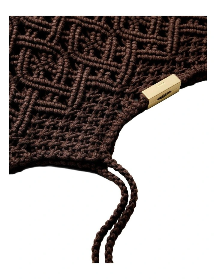 Delta Macrame Tote Bag Bags Non Leather in Chocolate image 5