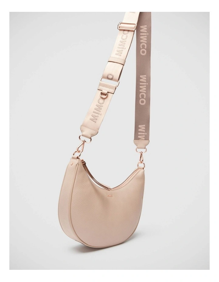 Classico Crescent Crossbody Bag in Almond image 4