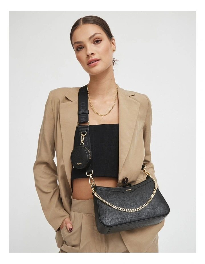 Jett Crossbody Bag in Black Light Gold image 2