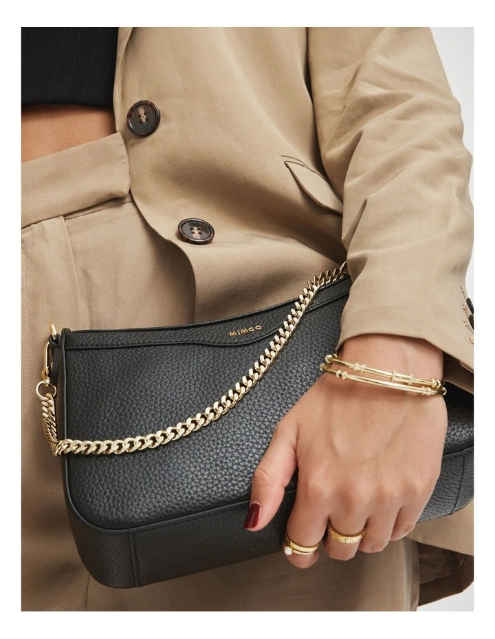 Jett Crossbody Bag in Black Light Gold image 4
