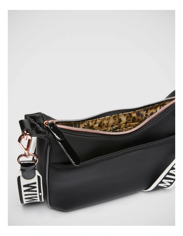 Serenity Crescent Crossbody Bag in Black Rose Gold image 6