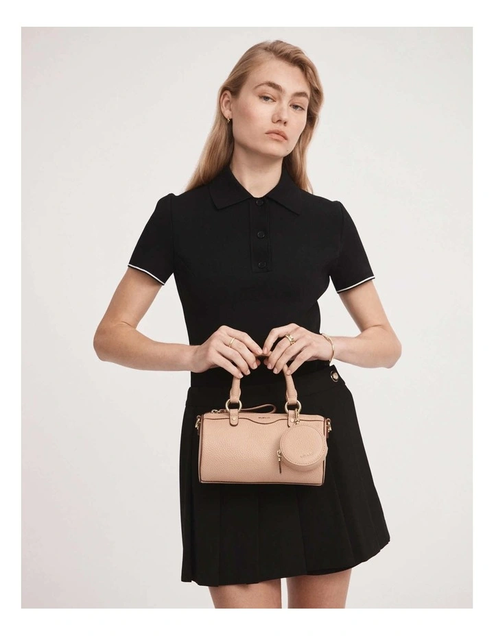 Jett Cylinder Crossbody Bag in Almond image 4