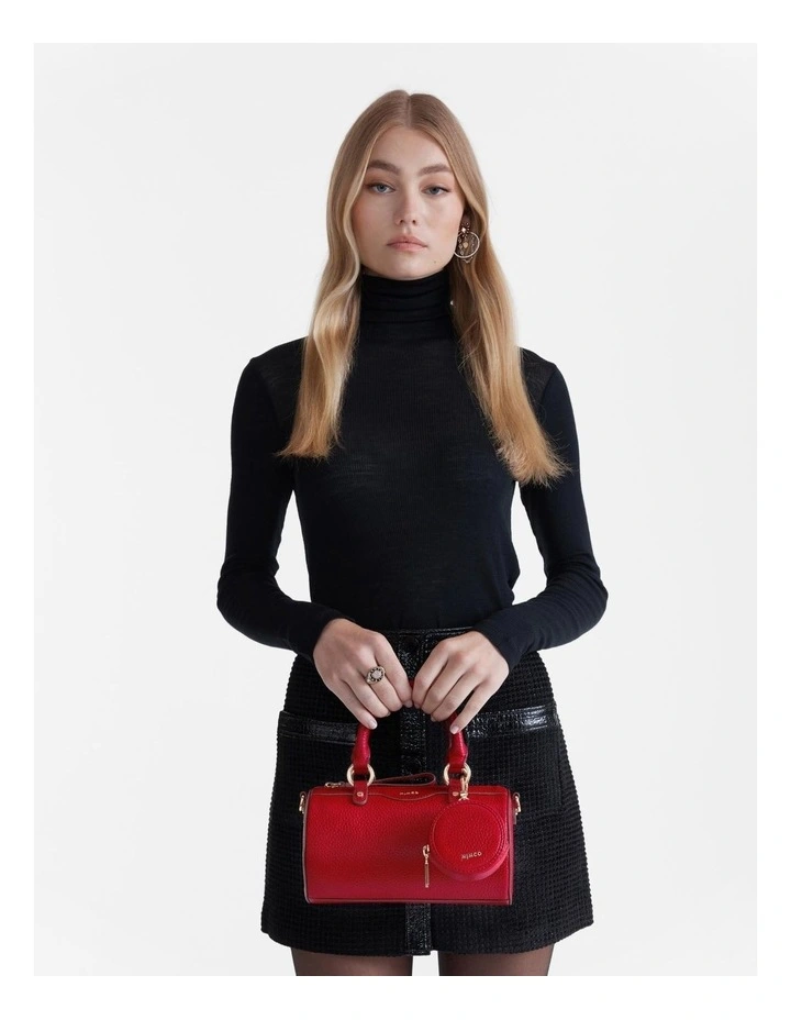 Jett Cylinder Crossbody Bag in Rich Red image 4