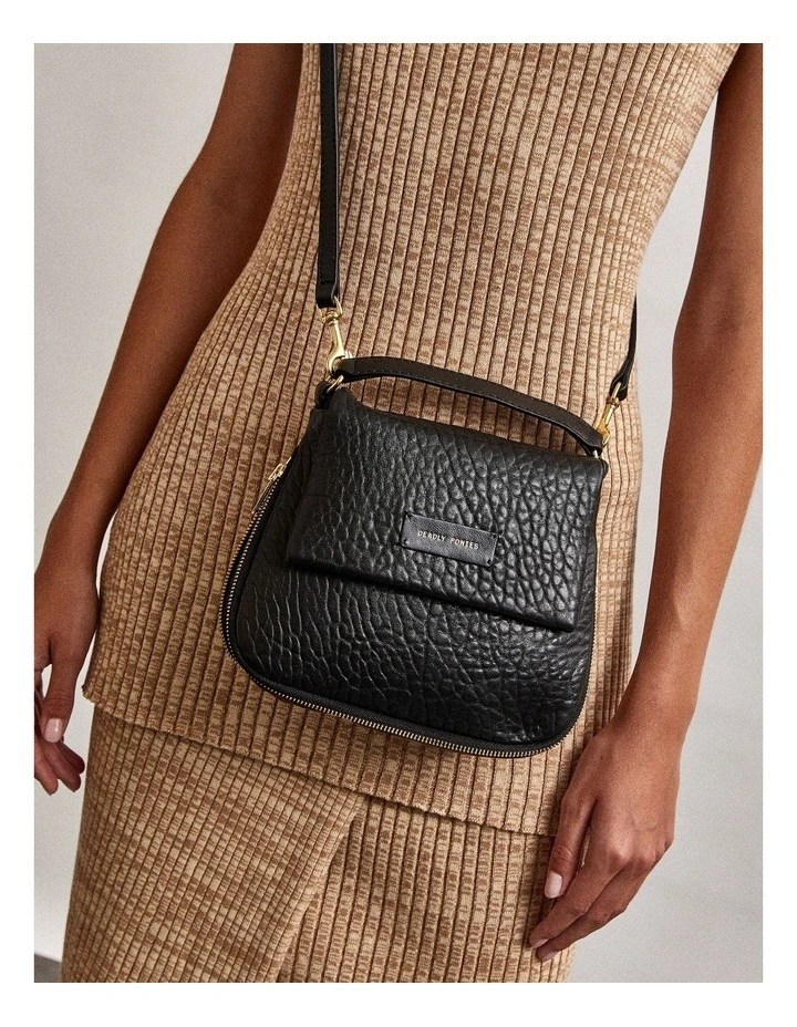Mr Caiman Mini Crossbody Bag in Black image 5