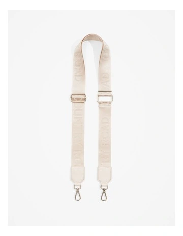Nylon Branded Bag Strap in Oyster