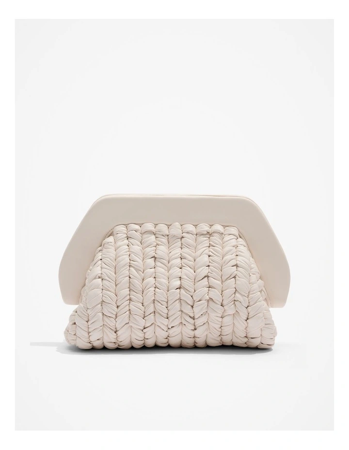 Braided Clutch in White image 1
