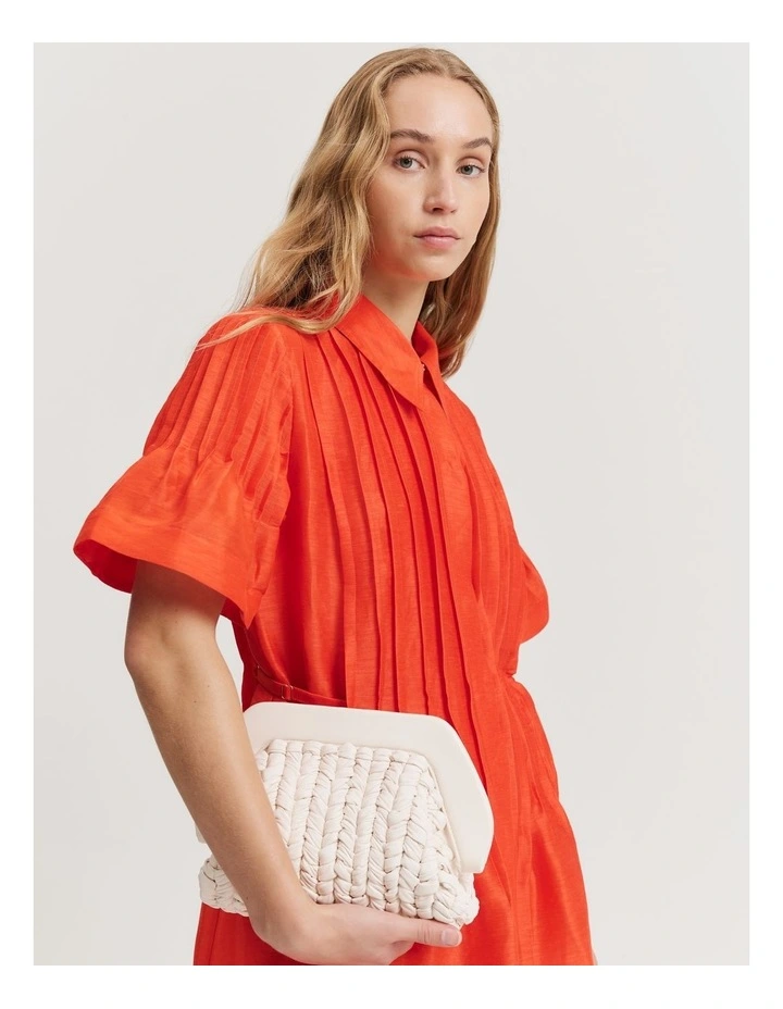 Braided Clutch in White image 2