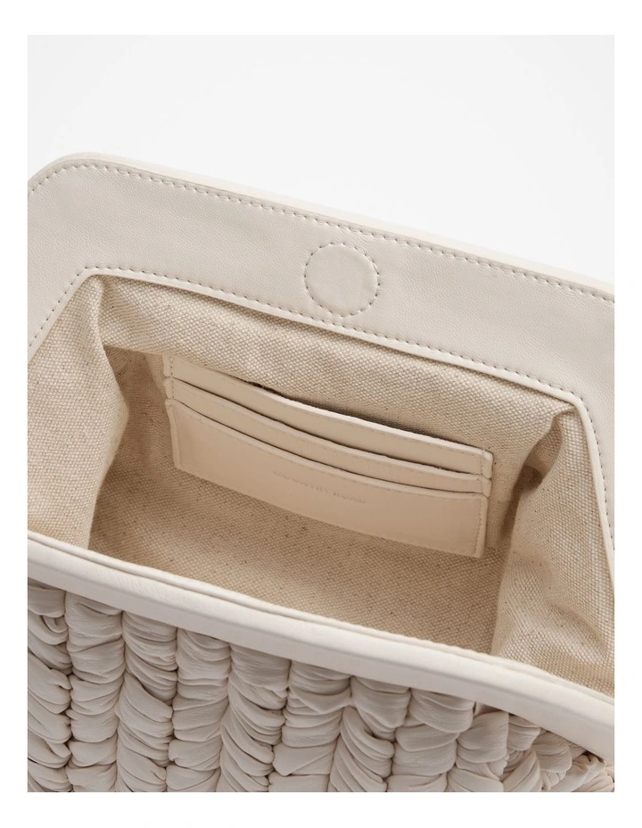 Braided Clutch in White image 3