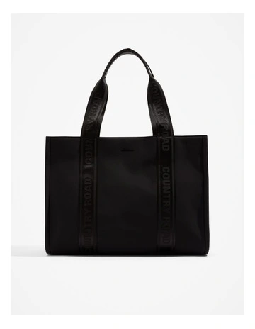 Neoprene Branded Tote in Black