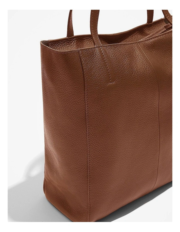 Heritage Leather Shopper in Tan image 3