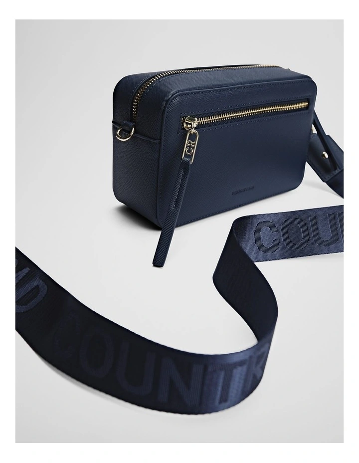 Branded Camera Bag in Navy image 3