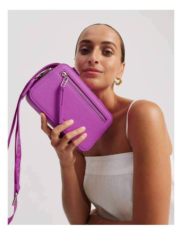 Branded Camera Bag in Fluor Vivid Purple image 2