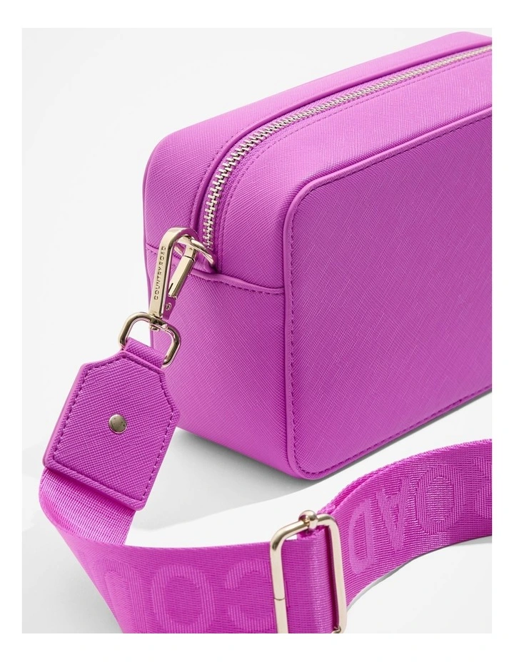Branded Camera Bag in Fluor Vivid Purple image 3