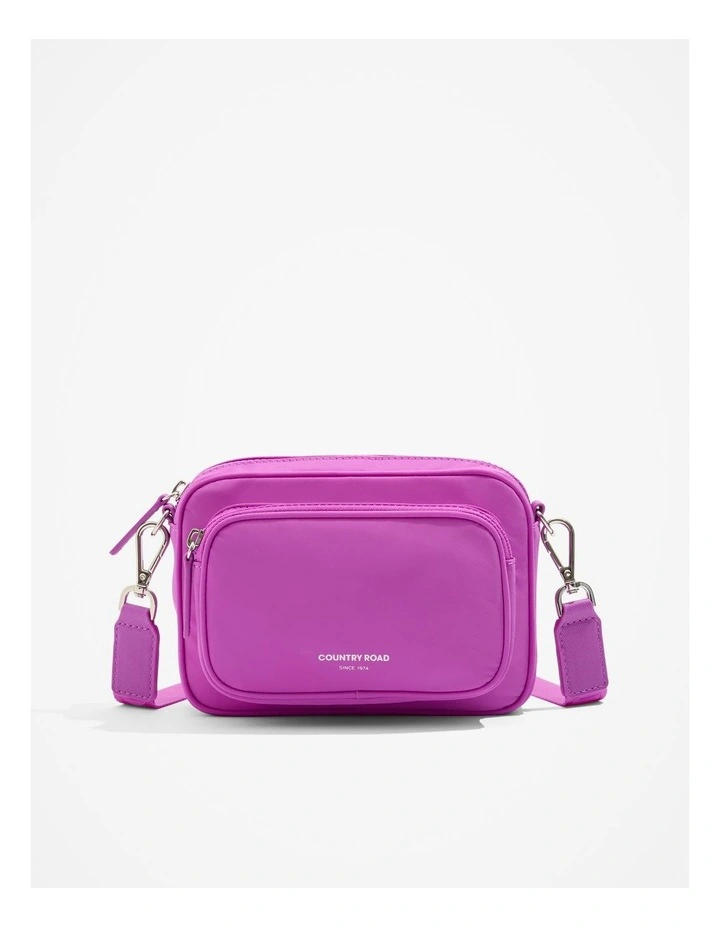 Recycled Polyester Mini Soft Crossbody Bag in Vivid Purple image 1