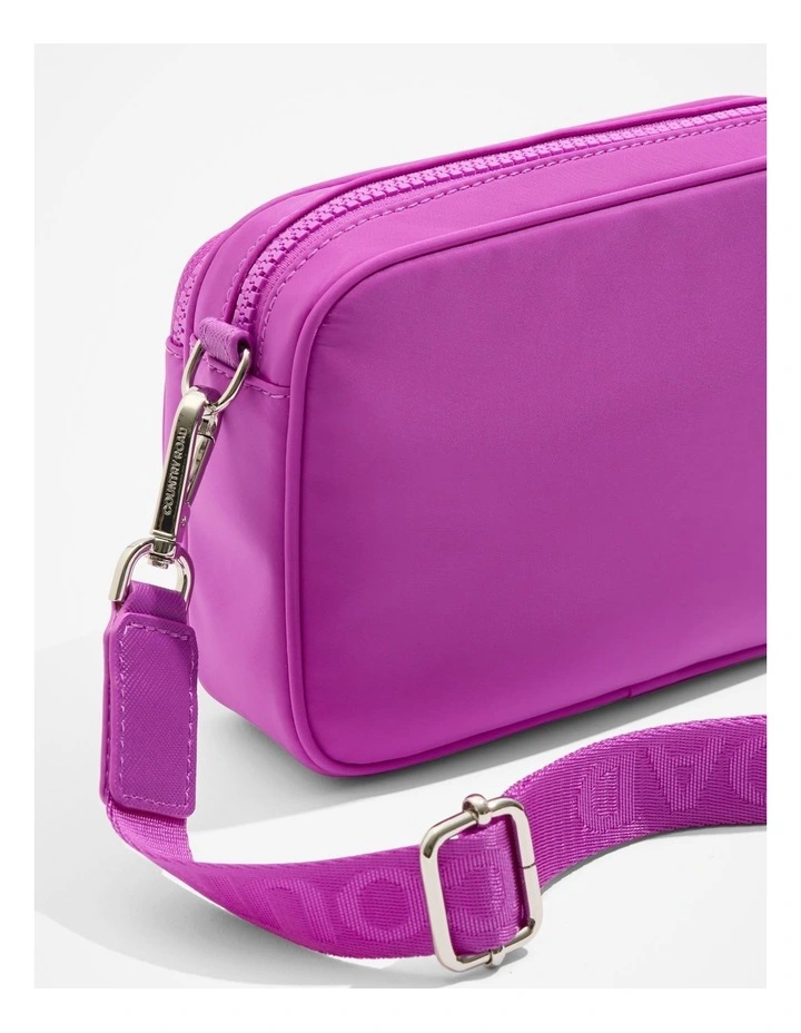 Recycled Polyester Mini Soft Crossbody Bag in Vivid Purple image 3