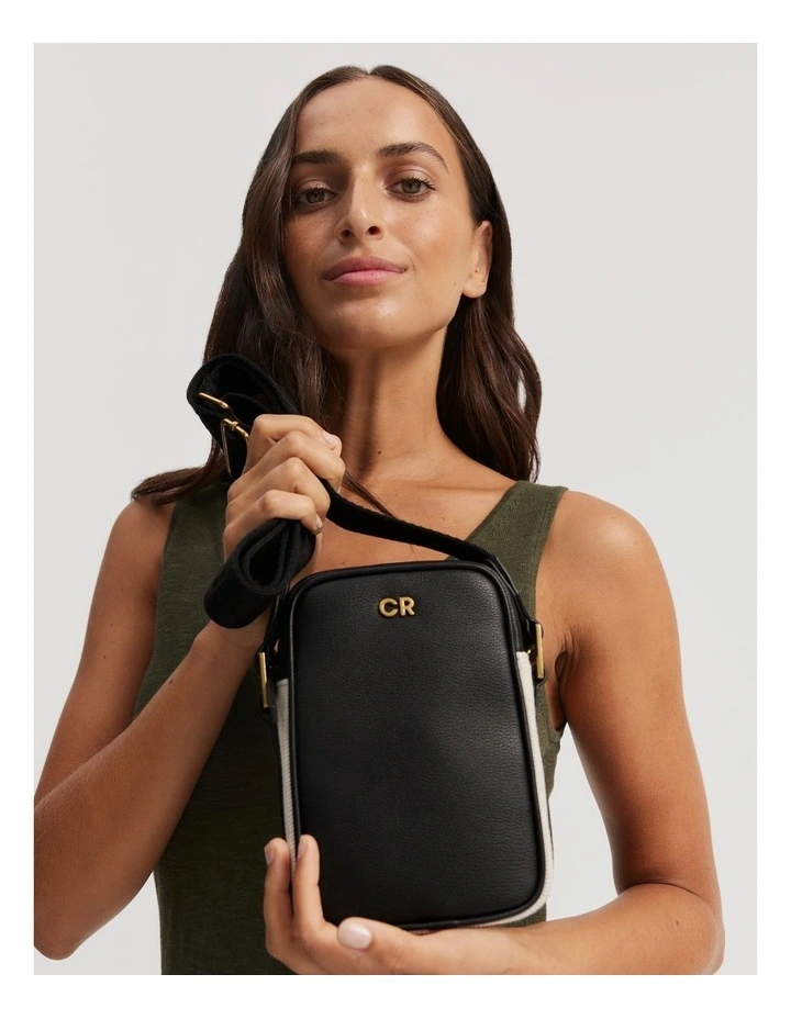 Webbing Zip Mini Crossbody Bag in Black image 2