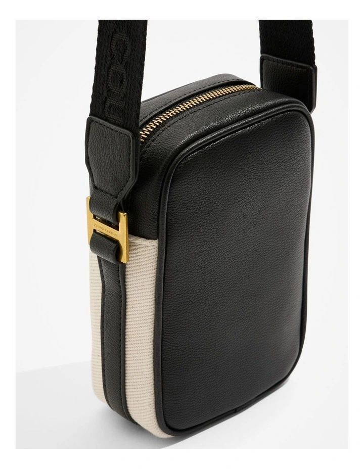 Webbing Zip Mini Crossbody Bag in Black image 3