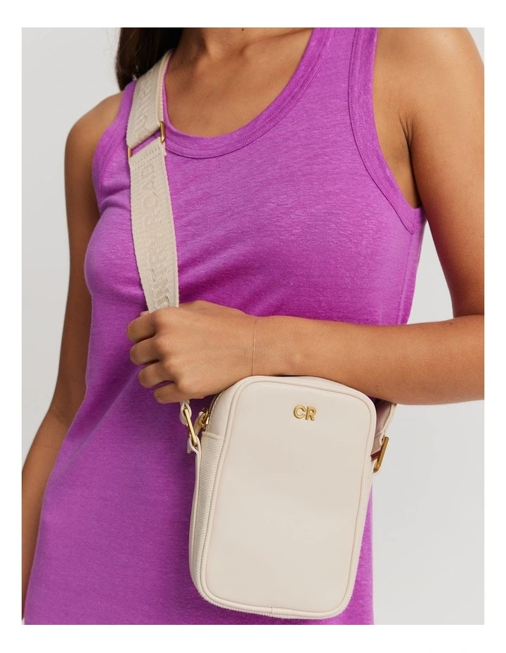 Webbing Zip Mini Crossbody Bag in Natural image 2
