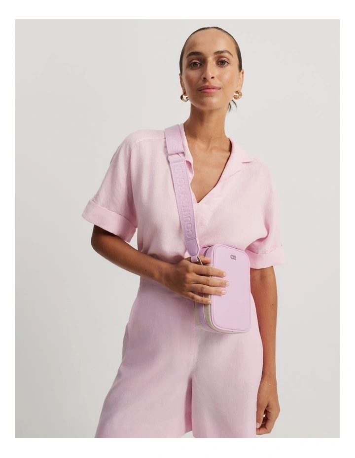 Webbing Zip Mini Crossbody Bag in Peony image 2