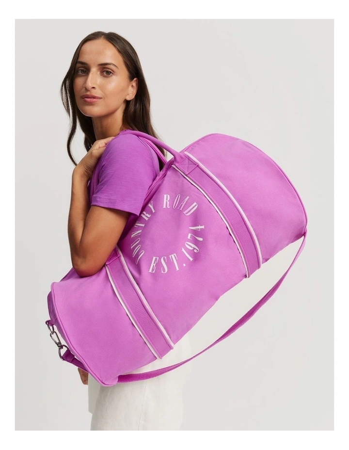Australian Cotton Round Logo Duffle Bag in Vivid Purple image 2