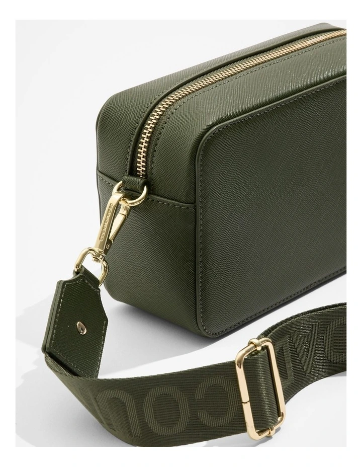 Branded Camera Bag in Dark Olive image 3